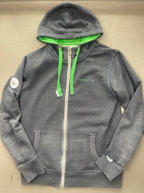 Porsche Driver's Selection Gray Green Hooded Sweatshirt Full Zip Hoodie XS